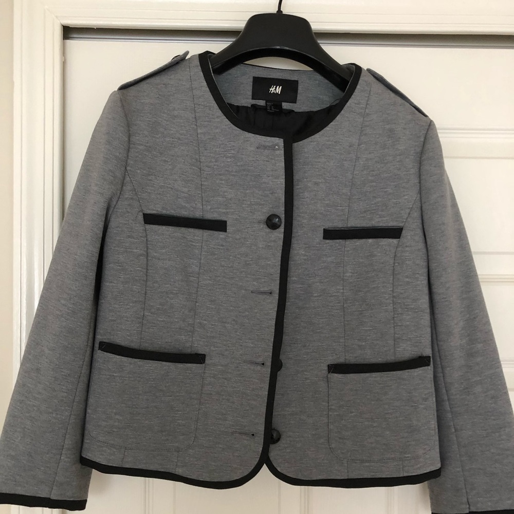 H&M grey military blazer